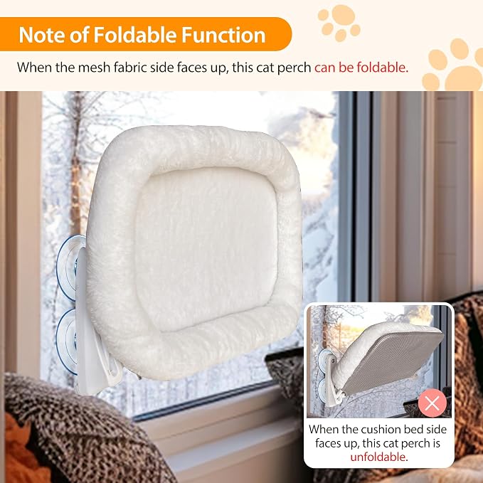 L&W BROS. 2PC Cat Window Perch Cushion Bed Cat Hammock - Image 5