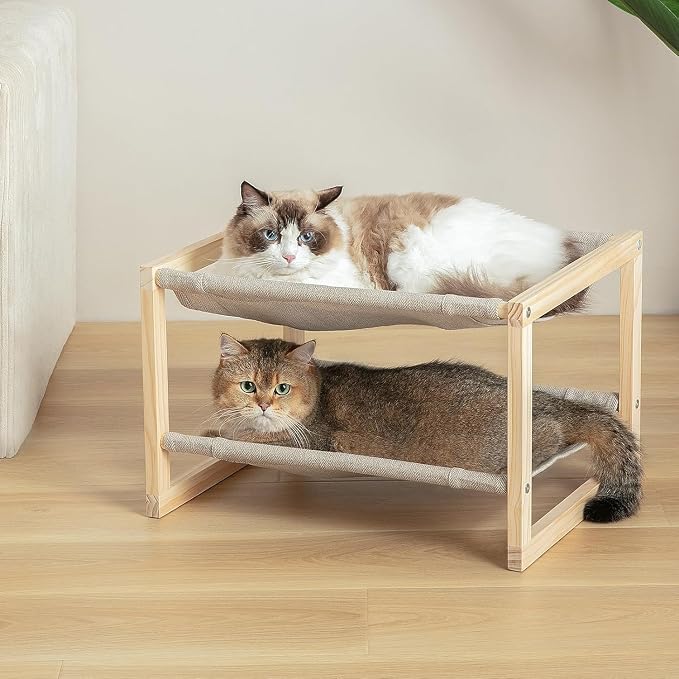 Cat Hammock, Double Layer Wooden Bed by CatAve