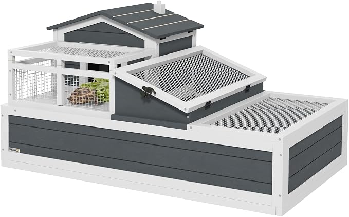 PawHut 3- Room Tortoise House Habitat by PawHut