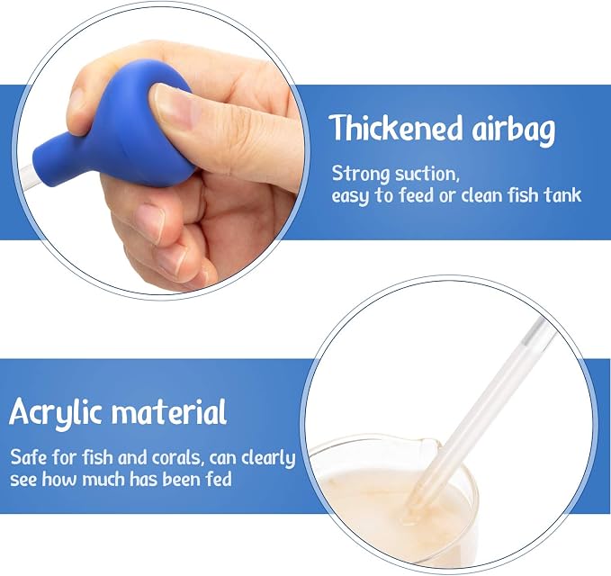 Boao 2 Sets Long Pipette for Fish Tank Coral Food Feeder Long Syringe Aquarium - Image 3
