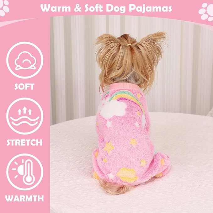 Dog Sweaters Small Girl Warm Fleece Pajamas, Cute Extra Small Dog Clothes - Image 3