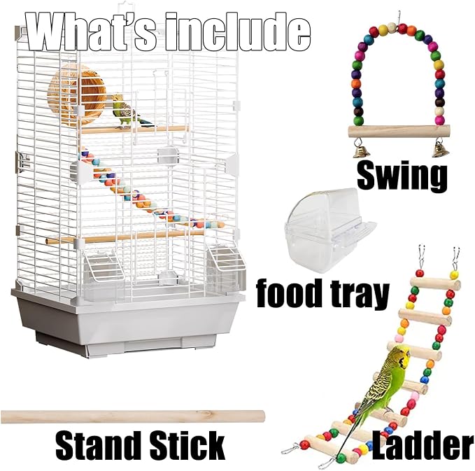 Basic Bird Cage, 24.8inch Parrot Cage, Bird Cage - Image 3