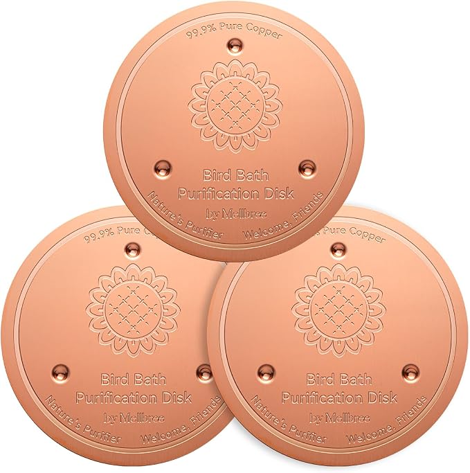 Mellbree 3-Pack Bird Bath Copper Disk, 0.6mm Reinforced 99.99% Pure Copper by Mellbree