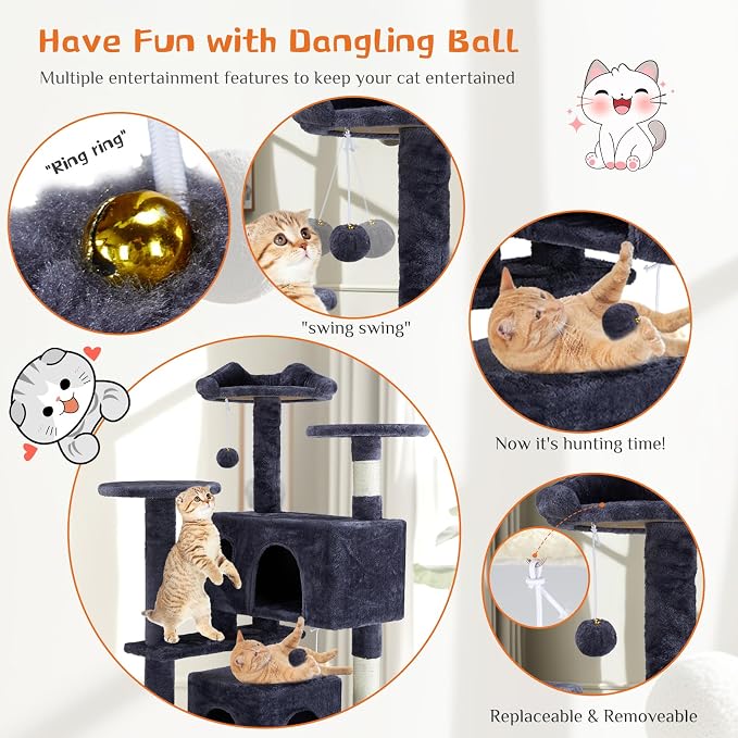 Sweetcrispy 54-Inch Cat Tree Tower – Multi-Level - Image 6