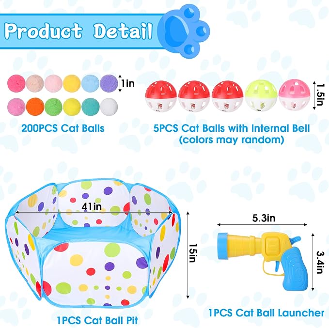 Mity rain Cat Ball Pit with Balls Included, Interactive Cat Toy - Image 7