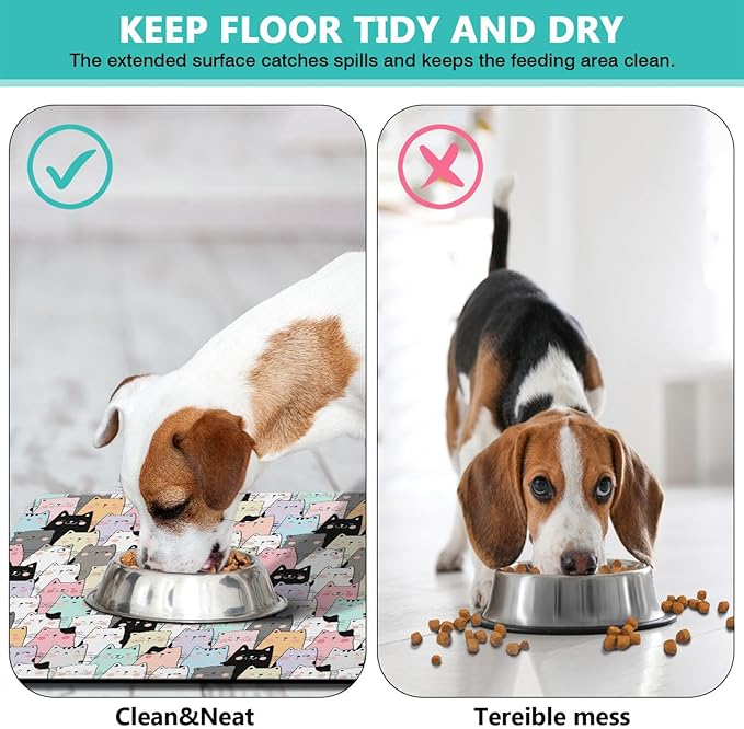 Pet Feeding Mat for Floors Waterproof Dog Mat for Food and Water Absorbent - Image 5