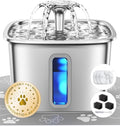 Veken Innovation Award Winner Stainless Steel Cat Water Fountain, 108oz/3.2L by Veken
