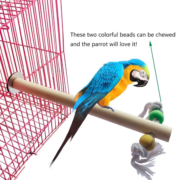 PINVNBY Bird Playground, Wood Parrot Play Gym Stand Perch Bird Cage Accessories - Image 6