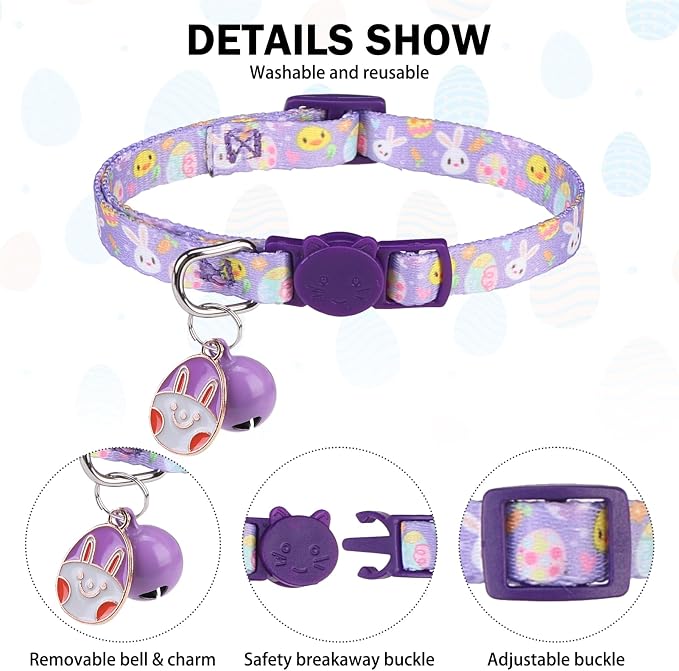 Breakaway Cat Collars for Girl Boy Cats, Spring Summer All Weather Cat Collar - Image 4