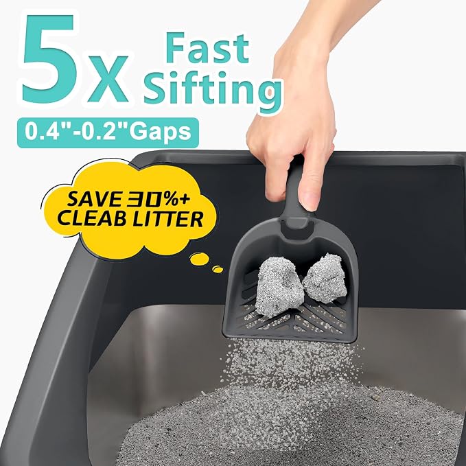 2 Pack Stainless Steel Litter Box | XL Enclosed Cat Litter Boxes - Image 8