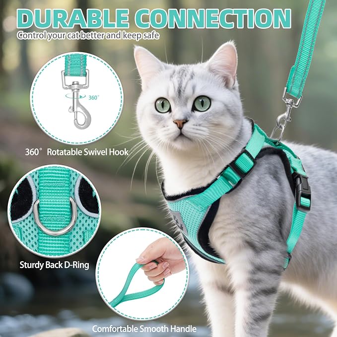 PUPTECK Cat Harness and Leash Set Escape Proof Reflective Cat Walking Harness - Image 5