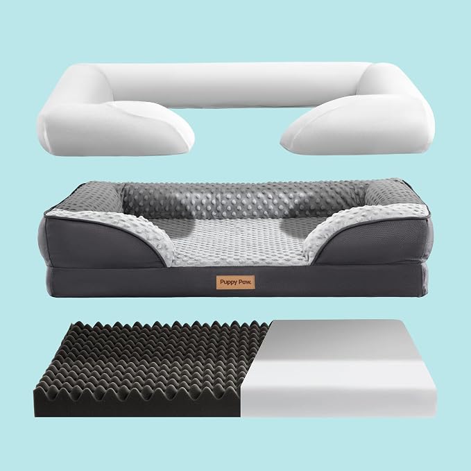 Dog Bed for Small and Medium Dogs & Cats, Waterproof Lining for Indoor Outdoor - Image 3