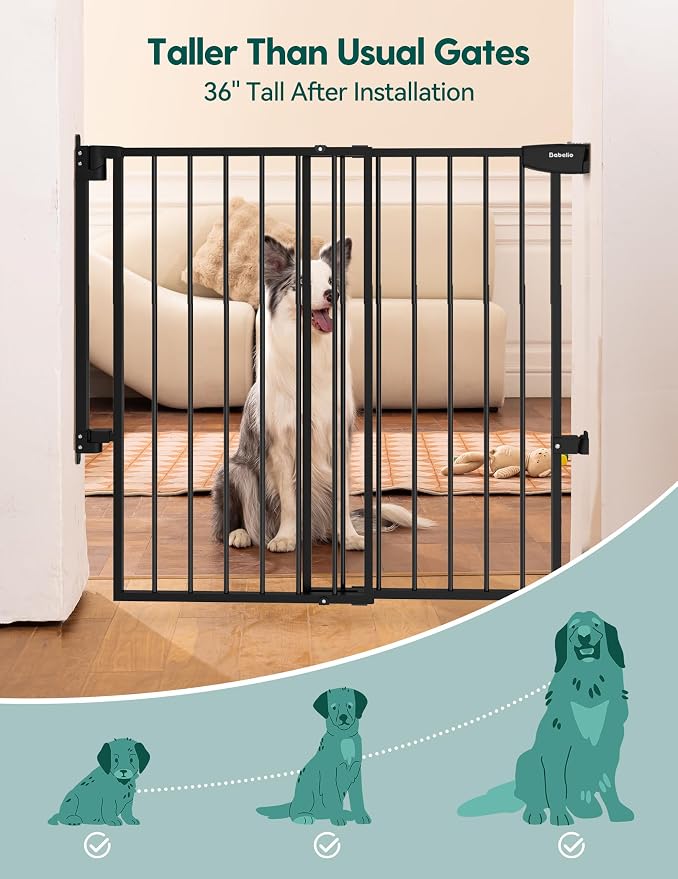 Babelio 34" Tall No Bottom Bar Baby/Dog Gate - Image 3