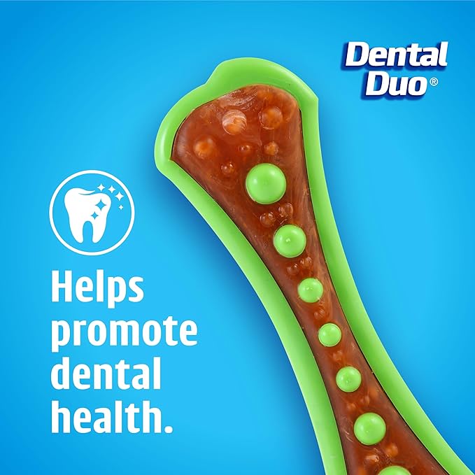 Hartz Chew 'n Clean Dental Duo Dog Treat & Chew Toy, Color Varies, 3 Pack - Image 2