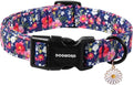 DOGWONG Blue Flower Dog Collar, Cute Adjustable Floral Collar, Girl Female Dog by DOGWONG