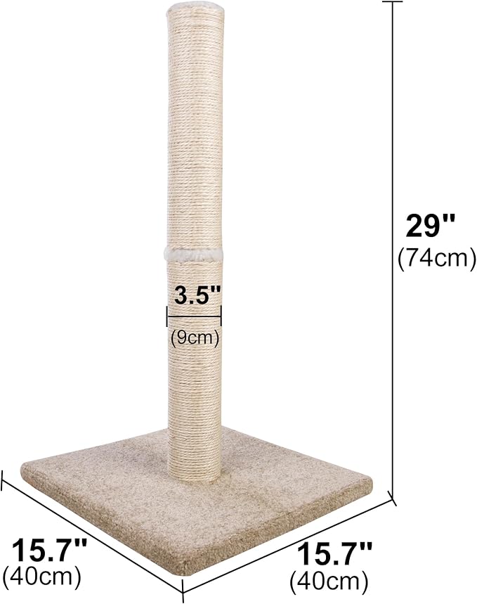 Cat Scratching Post Carpet, Tall Big Sisal Rope Cat Scratch Pole - Image 3