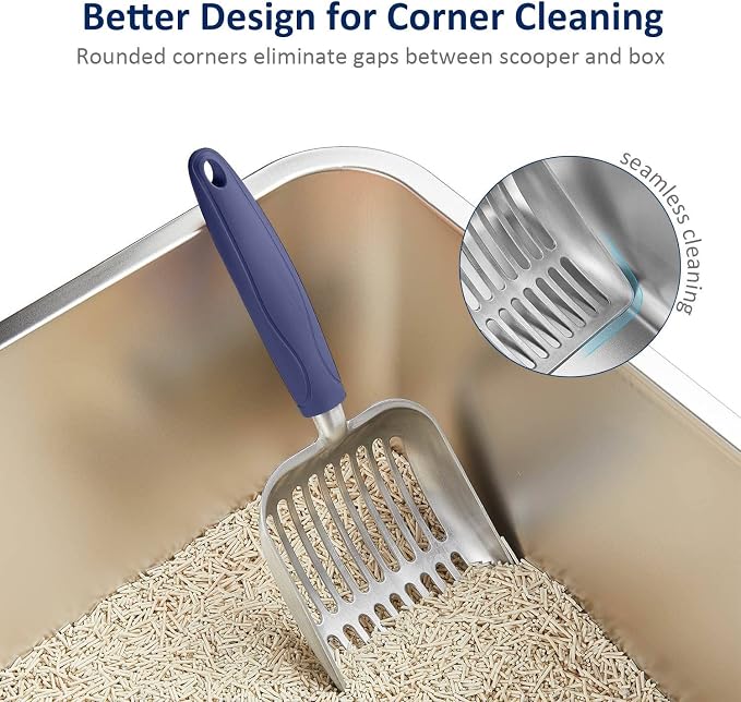 WePet Cat Litter Scoop, Aluminum Alloy Sifter, Kitty Metal Scooper, Deep Shovel - Image 5