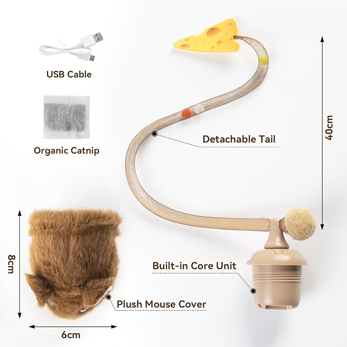 Migipaws Interactive MigiMouse Cat Toy 360° Rolling & Spin - Image 7