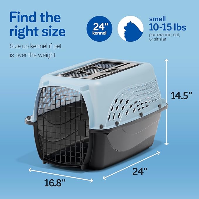 Petmate Dog Crates for Small Dogs & Cat Carriers, Two-Door Plastic Pet Kennel - Image 6