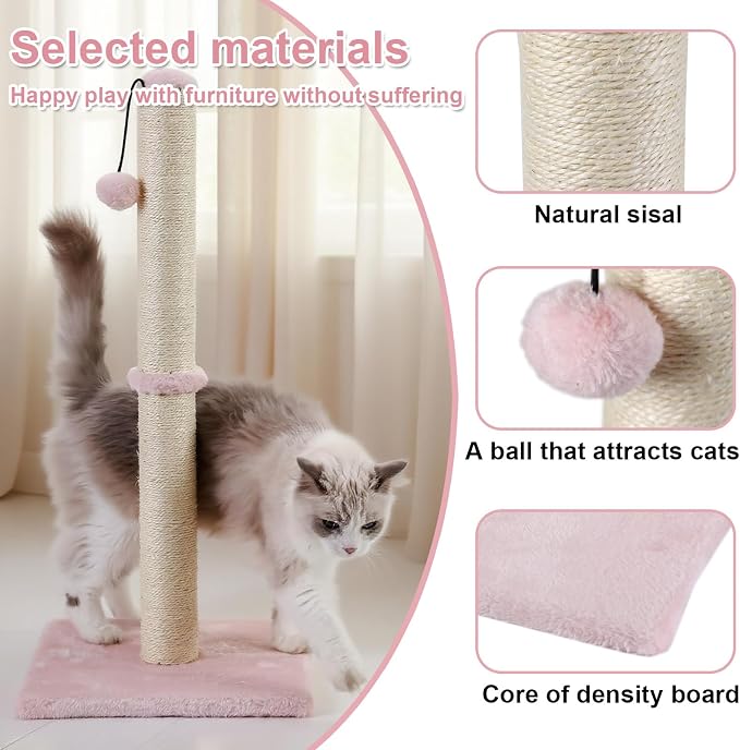 Dimaka Tall Cat Scratching Post, Claw Scratcher - Image 4