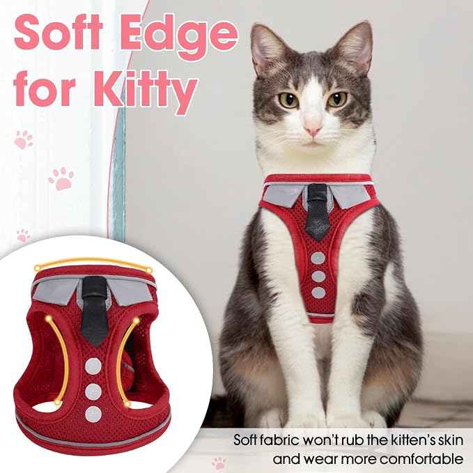 Cat Harness and Leash Set for Walking Escape Proof, Soft Adjustable Kitten - Image 3