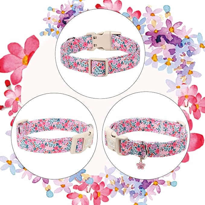 Floral Dog Collar, Cute Girl Dog Collars - Image 6