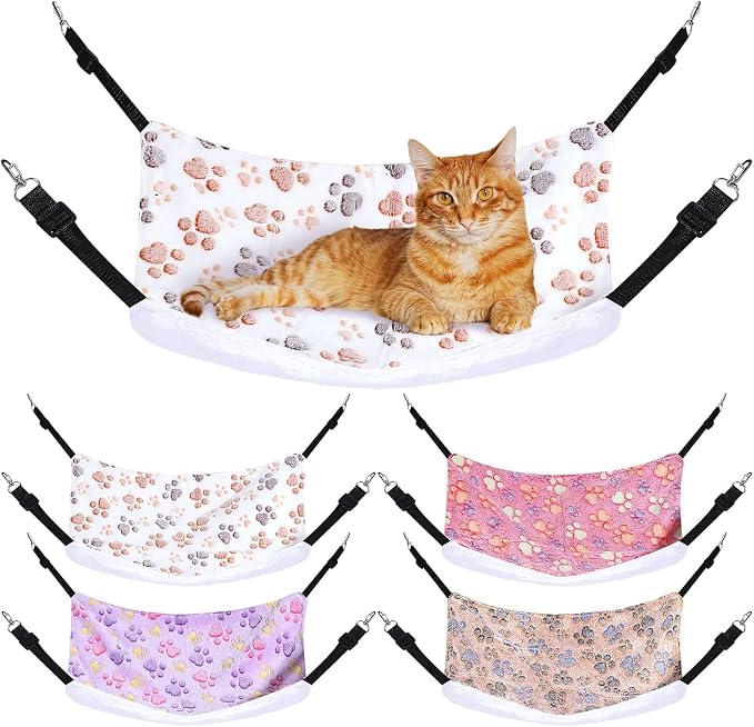 4 Pcs Cat Hammock for Cage Hanging Soft Pet Hammock Bed by MAQUITA