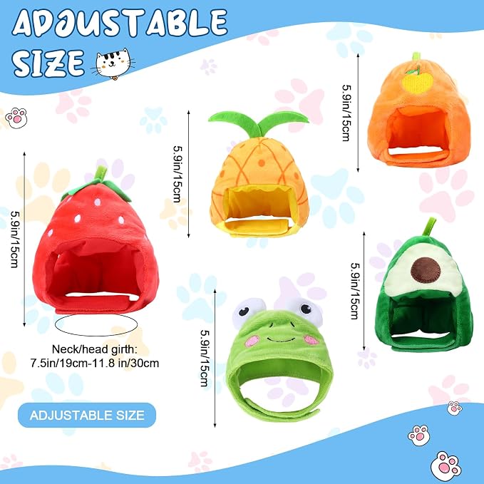 Weewooday 5 Pcs Cat Adorable Costume Bunny Hat - Image 3