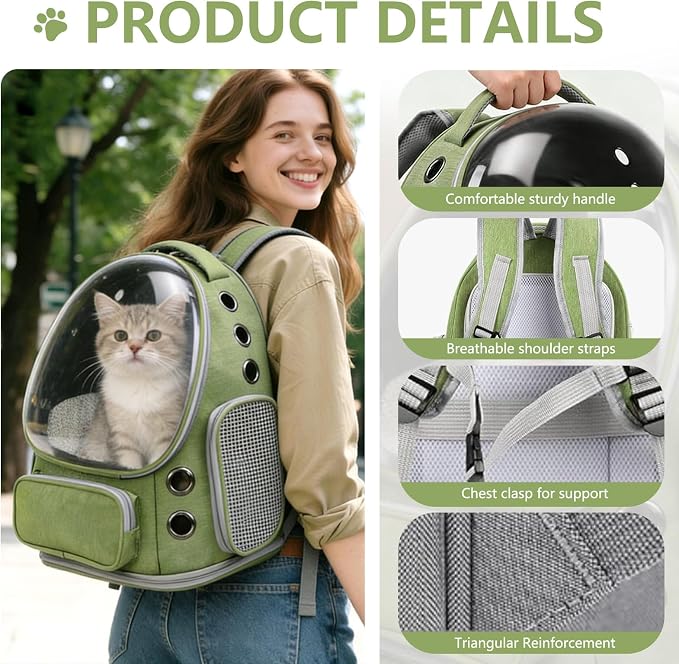 Expandable Cat Backpack Carrier, Breathable Cat Bubble Backpack - Image 6