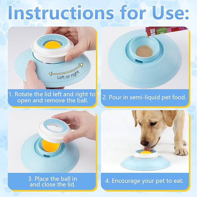 Dog Cat Licks Toys for Liquid Food, Anxieties Relief Slow Feeder Dog Lick Ball - Image 7