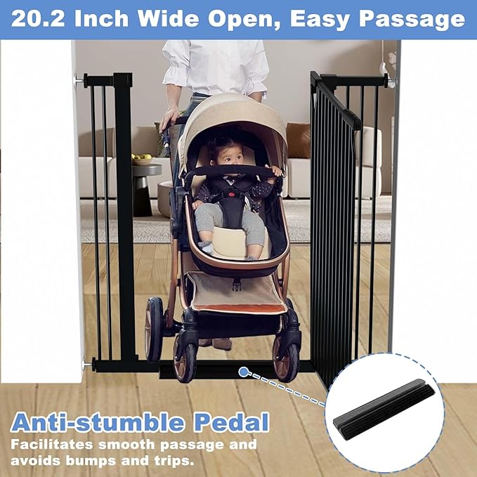 40.5" Extra Tall Baby Gate for Stairs, 29.5"-40.5" Extra Wide Dog Gate Indoor - Image 5