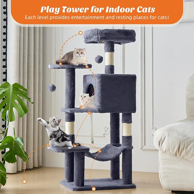 Sweetcrispy 44 inch Cat Tree Tower, Small Cat Climbing Tower - Image 4