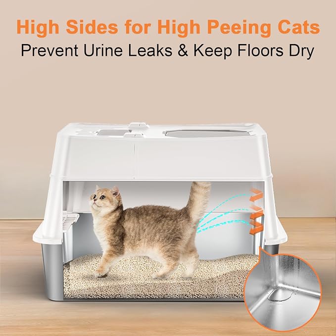 URPOWER Stainless Steel Cat Litter Box - Image 3