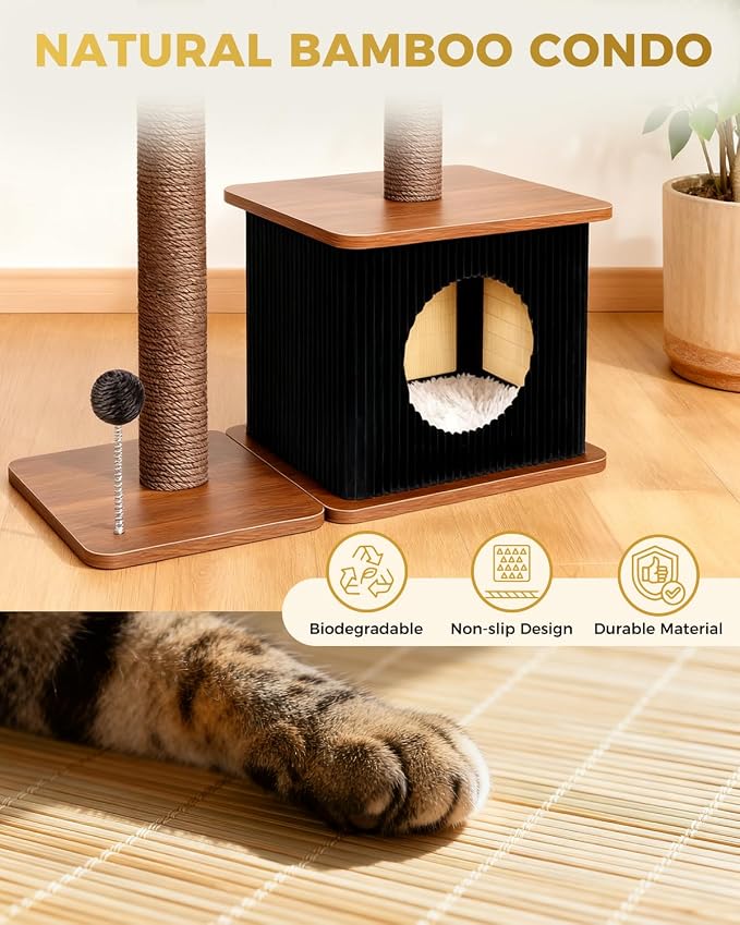 Modern Cat Tree for Indoor Cats, Nordic Loft Style, Wooden Cat Tower - Image 4