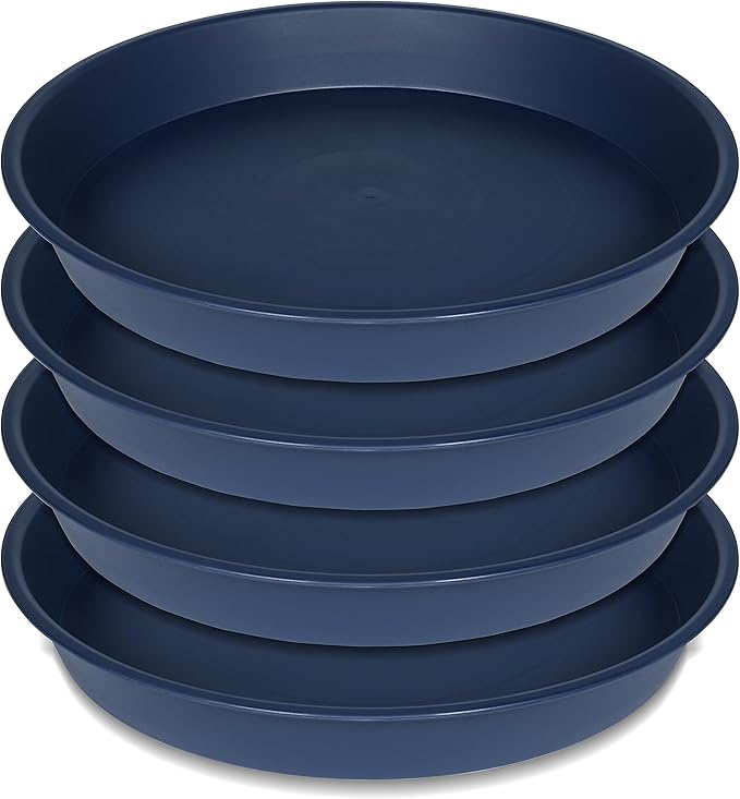 4 Pack of 16 inch Plant Saucer, Heavy Duty Round Plant Trays by Bleuhome
