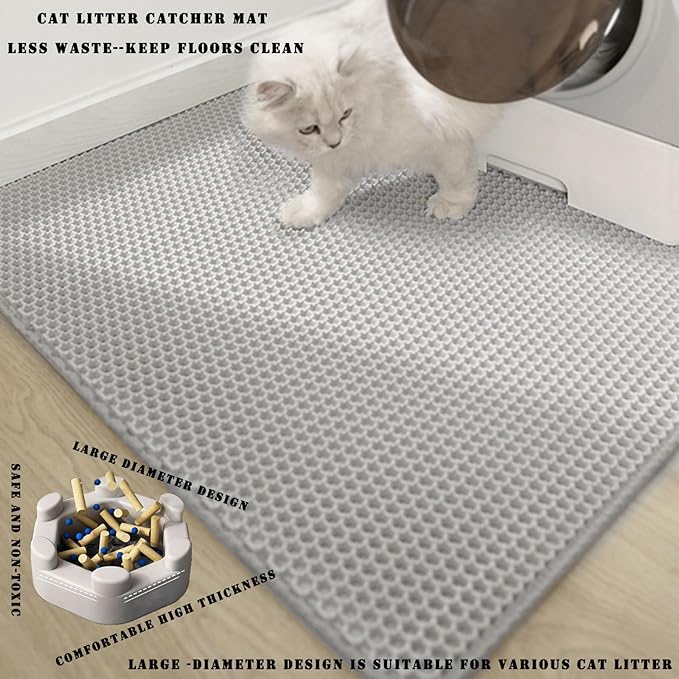 HCY&WLD Cat Litter Mat, 45x26/35x24/30x22/24x18 Inch Double Layer Cat Litter - Image 4