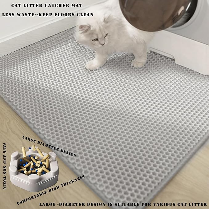 HCY&WLD Cat Litter Mat, 45x26 Inch Extra Large&Long Double Layer Cat Litter Box - Image 4