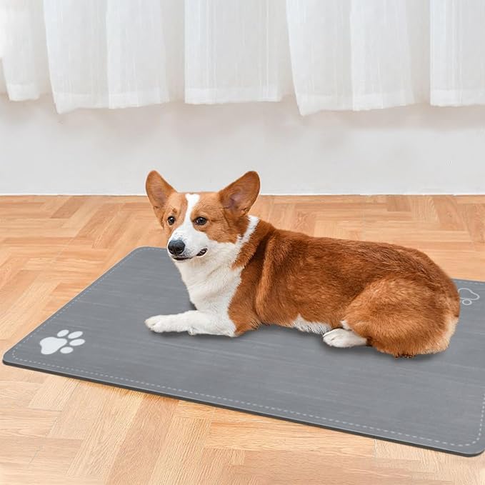 Le courant Dog Cat Feeding Mat, Rapid Absorbent Pet Mat, Bone Shaped Placemat - Image 6