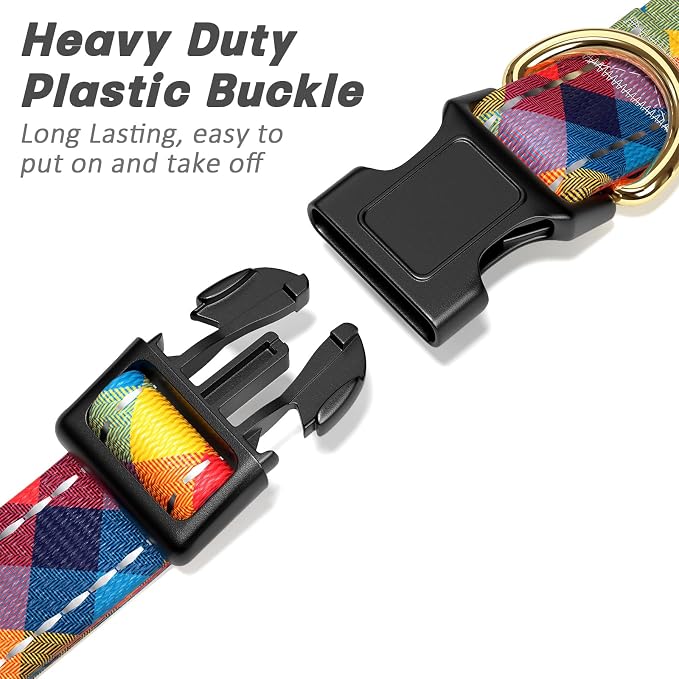 Reflective Dog Collar for Medium Dogs, Cute Boho Adjustable Heavy-Duty Nylon - Image 4