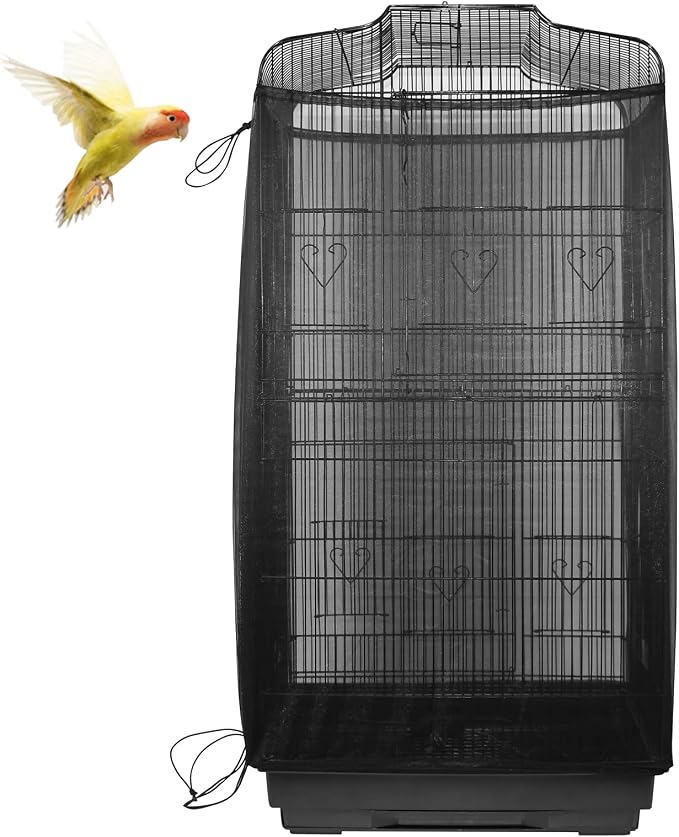 ASOCEA Large Bird Cage Seed Cather, Bird Cage Cover Adjustable Soft Airy Skirt by ASOCEA