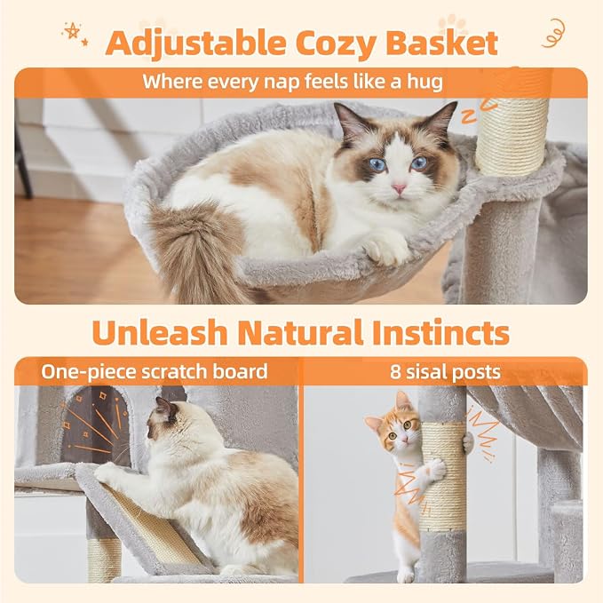 Taoqimiao Cat Tree 71-Inch, Cat Tower - Image 7