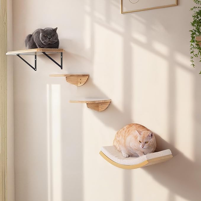 Wall Mounted Cat Steps 2 Pack – Square Wood Cats Shelves - Image 6