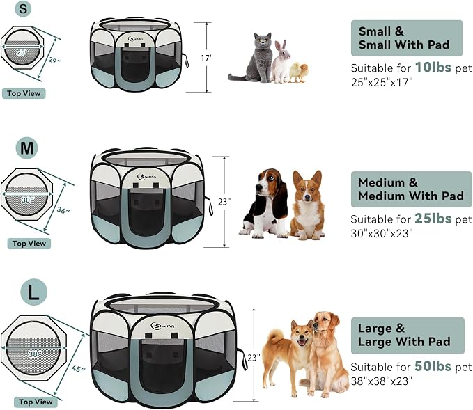 Dog Cat Playpen, Puppy Pet Playpen Indoor - Image 9
