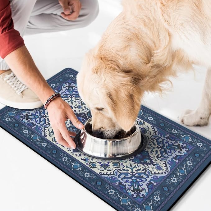 Pet Feeding Mat for Floors Waterproof Dog Mat for Food and Water Absorbent - Image 2