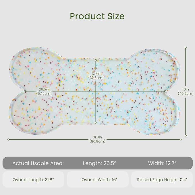 Dog Food Mat Anti-Slip Silicone Dog Bowl Mat Thicker Pet Placemat Waterproof - Image 2