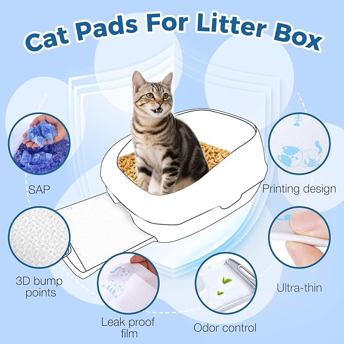 Cat Pads 25 ct Super Absorbent Pet Pee Pads Compatible - Image 3