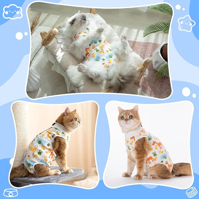 Cat Recovery Suit Female, Breathable Cat Onesie After Surgery Female - Image 4