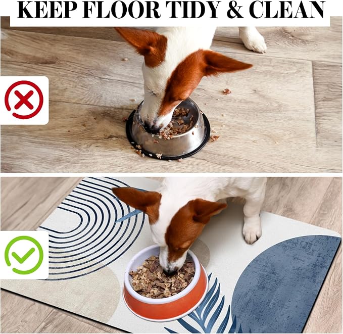 Dog Food Mats for Floors, Absorbent Dog Bowl Mat for Food and Water Dispenser - Image 3