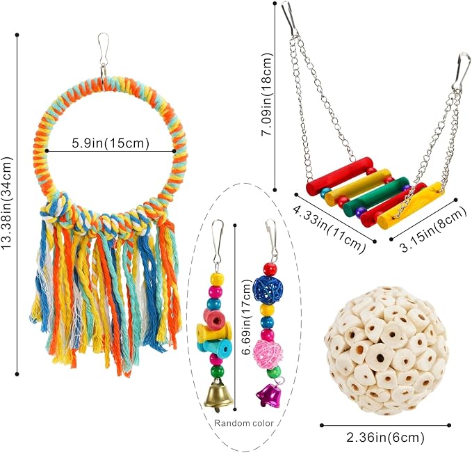 Bird Swing Toys, Parakeet Toys Natural Birds Toys Bird Cage Accessories - Image 6