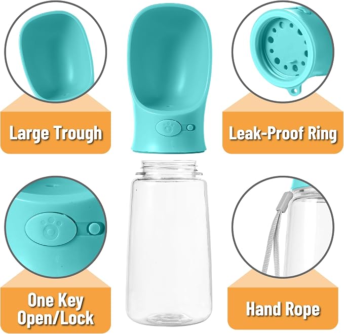 Mr. Pen- Dog Water Bottle, 19 oz, Aqua Blue, Portable Dog Water Bottle Dispenser - Image 5